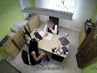 Skinny Miss Pays With Sex For Cash In The Loan Agency And Gets Dirty